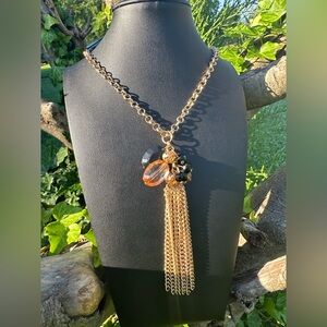 Vintage Bohemian glass and lucite beaded necklace